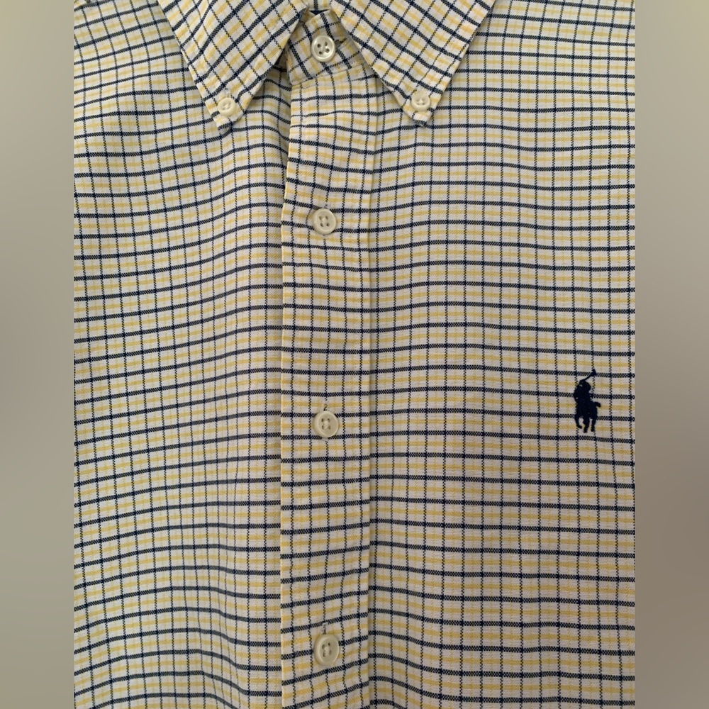 Ralph Lauren Beige and Navy Plaid Shirt